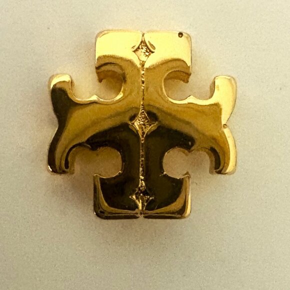 Tory Burch Gold Stud Earrings with the "secret' North-South symbol NWOT - Picture 4 of 8